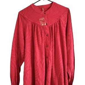Free People Hot Pink Long Sleeved Oversized Top Women's Size Small